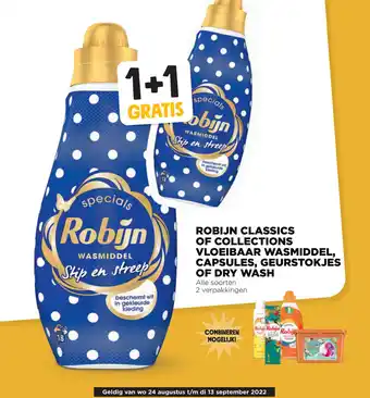 Jumbo Robijn Classics of Collections Vloeibaar Wasmiddel, Capsules, Geurstokjes of dry wash alle soorten 2 verpakkingen aanbieding