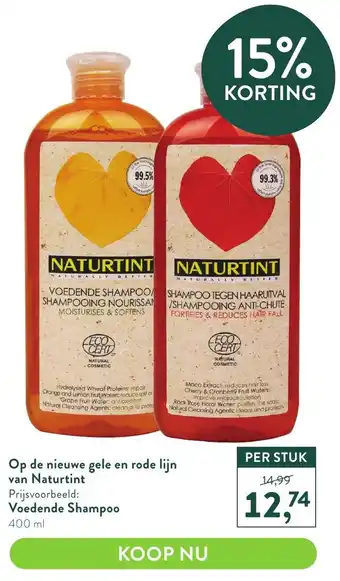 Holland & Barrett Op de nieuwe gele en rode lijn van naturtint voendende shampoo 400ml aanbieding