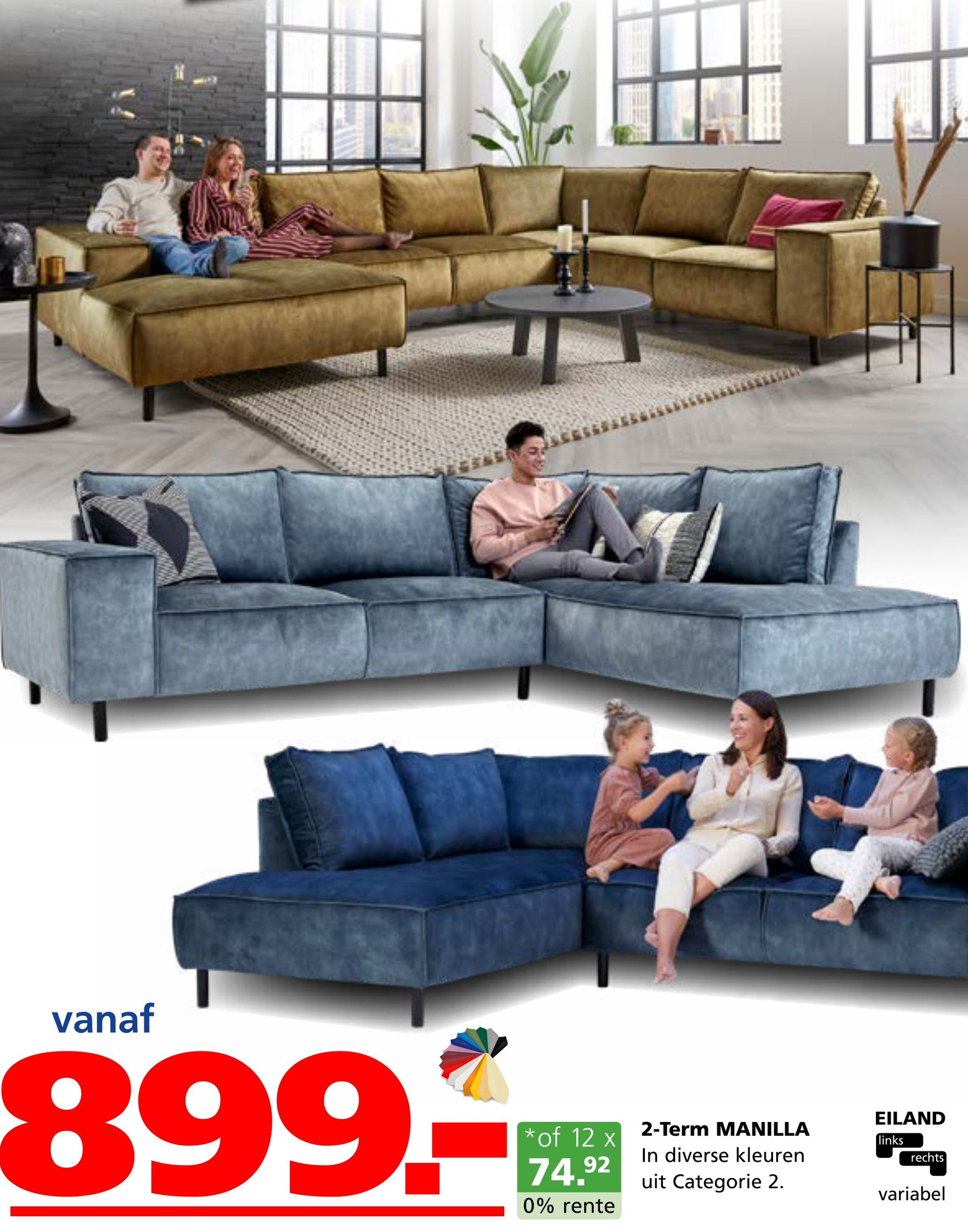 2term manilla aanbieding bij Seats and Sofas