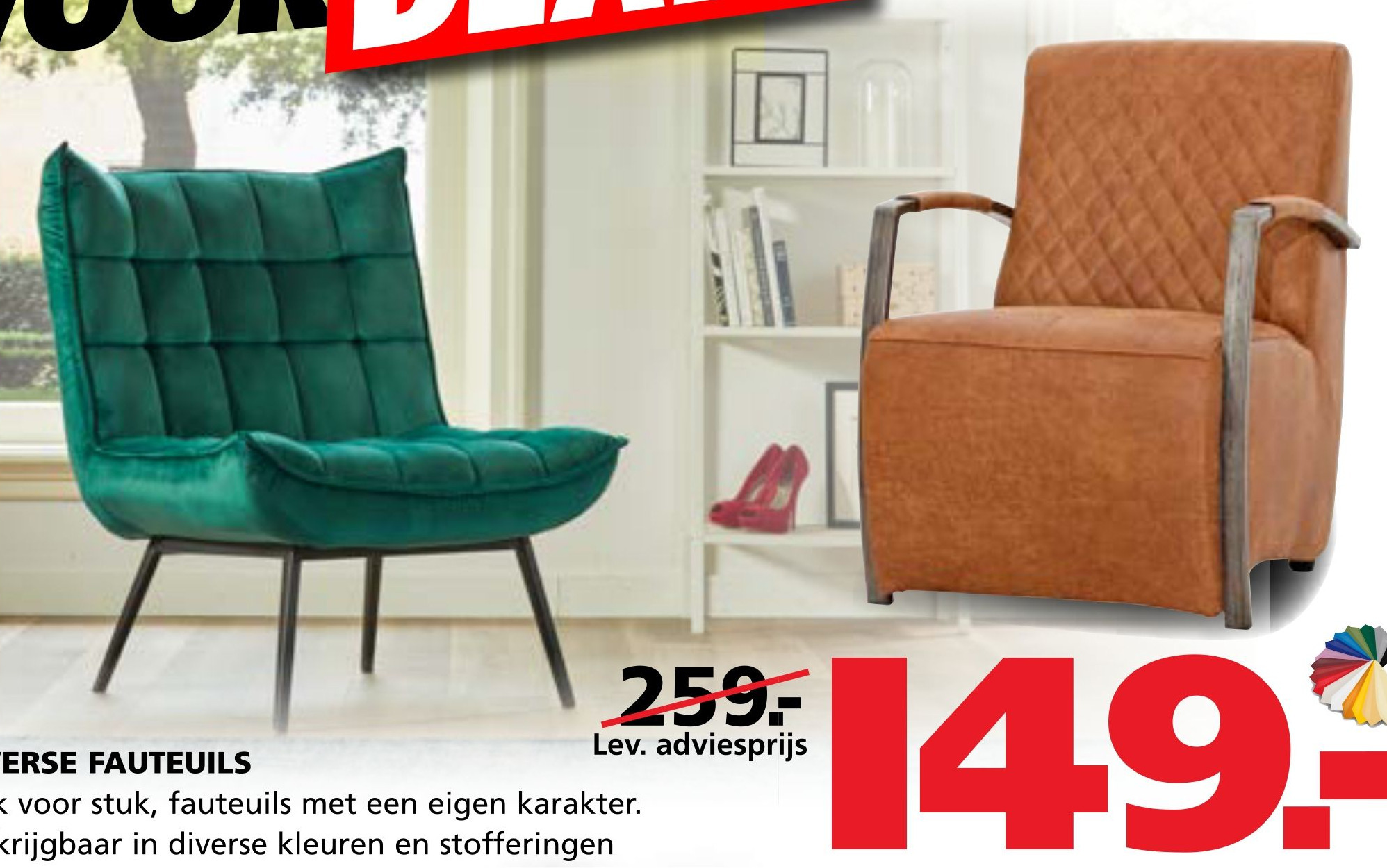 Diverse fauteuils aanbieding bij Seats and Sofas