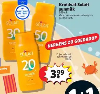 Kruidvat Solait sunmilk 200ml aanbieding