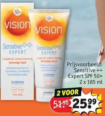 Kruidvat Vision senstive++ expert spf 50+ 185ml aanbieding