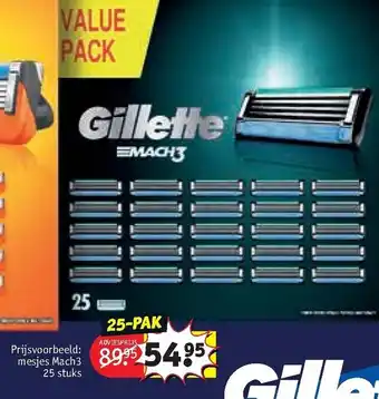 Kruidvat Gillette march3 25 stuks aanbieding