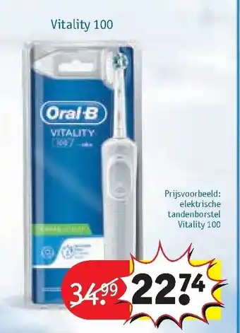 Kruidvat Oral-b elektrische tandenborstel vitality 100 aanbieding