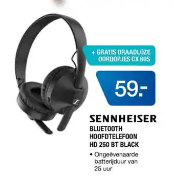 Electroworld Sennheiser Bluetooth Hoofdtelefoon HD 250 BT black aanbieding