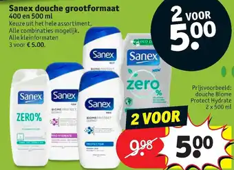 Kruidvat Sanex douche grootformat 500ml aanbieding