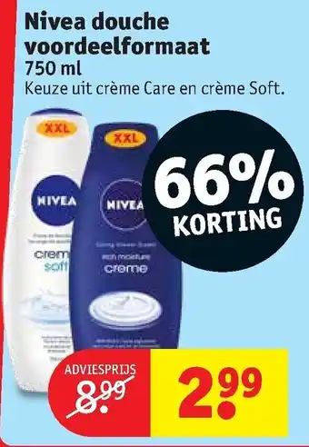 Kruidvat Nivea douche voordeelformaat 750ml aanbieding