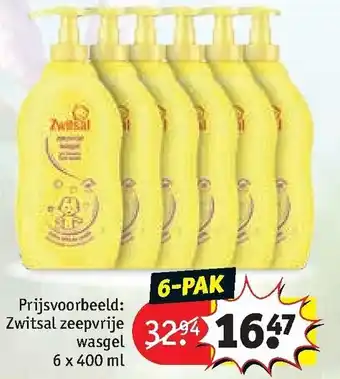 Kruidvat Zwitsal zeepvrije wasgel 400ml aanbieding