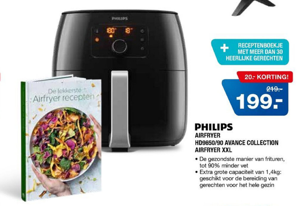 PHILIPS Airfryer HD9650/90 Avance collection airfryer XXL aanbieding