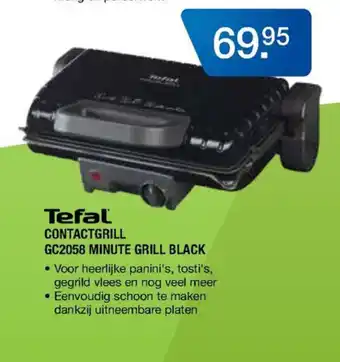 Electroworld TEFAL Contactgrill  I GC2058 minute grill black aanbieding