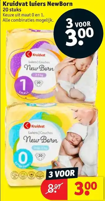 Kruidvat Luiers newborn 20 stuks aanbieding