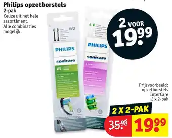 Kruidvat Philips opzetborstels 2x2-pak aanbieding