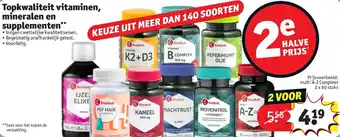 Kruidvat Topwaliteit vitaminen, mineralen en supplementen aanbieding