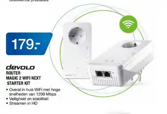 Electroworld Devolo Router Magic 2 WIFI next starter kit aanbieding