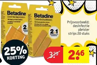 Kruidvat Betadine desinfectie pleister 20 stuks aanbieding