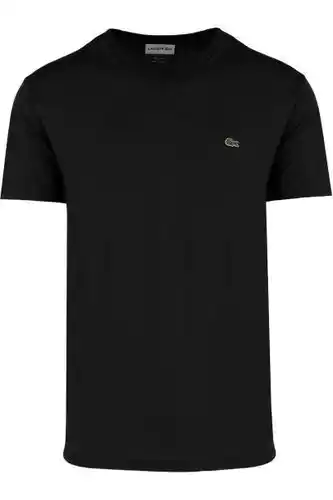 Overhemden.com Lacoste regular fit t-shirt v-hals zwart, effen aanbieding