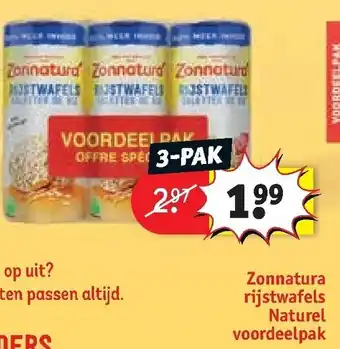 Kruidvat Zonnatura rijstwafels naturel voordeelpak 3-pak aanbieding