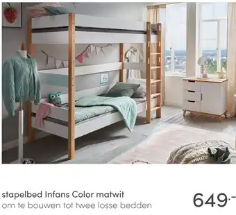 Baby & Tiener stapelbed Infans Color matwit aanbieding