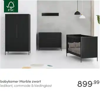 Baby & Tiener babykamer Marble zwart aanbieding