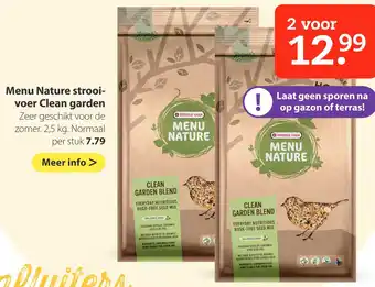 Boerenbond Menu Nature strooi- voer Clean garden aanbieding