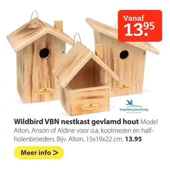 Boerenbond Wildbird VBN nestkast gevlamd hout aanbieding