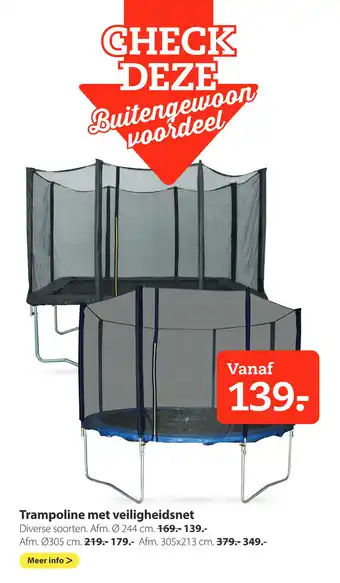 Boerenbond Trampoline met veiligheidsnet aanbieding