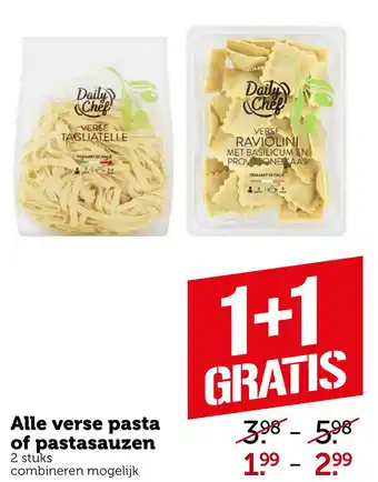 Coop Alle verse pasta of pastasauzen aanbieding