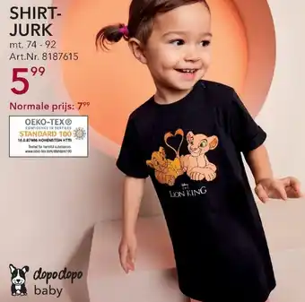Takko fashion Dopodopo Baby Shirtjurk mt. 74-92 aanbieding