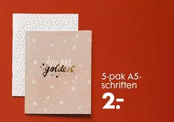 HEMA 5-pak A5- schriften aanbieding