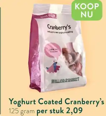 Holland & Barrett Yoghurt Coated Cranberry's aanbieding