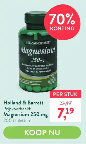 Holland & Barrett Magnesium 250 mg aanbieding