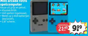 Kruidvat Mini arcade retro spelcomputer aanbieding