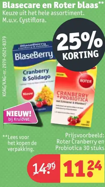 Kruidvat Blasecare en Roter blaas aanbieding