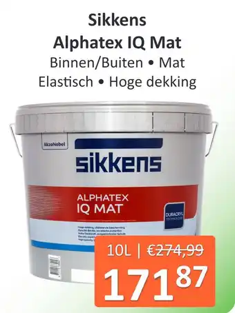 De Verfzaak Sikkens Alphatex IQ Mat aanbieding