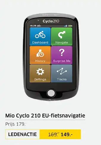 ANWB Mio Cyclo 210 EU-fietsnavigatie aanbieding