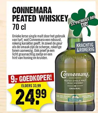 Dirck 3 Connemara Peated Whiskey 70 Cl aanbieding