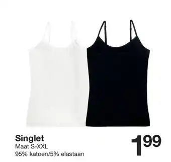 Zeeman Singlet maat s-xxl aanbieding