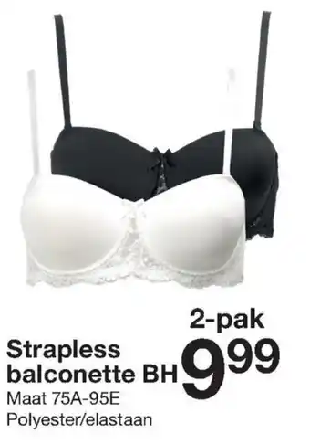 Zeeman Strapless balconette bh maat 75a-95e aanbieding