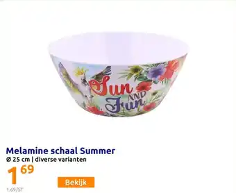 Action Melamine schaal summer 25 cm aanbieding