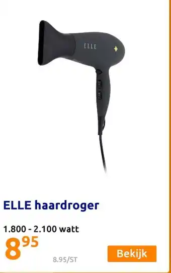 Action Elle haardroger 1.800-2.000 watt aanbieding