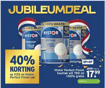 GAMMA Histor perfect finish houtlak wit 750 ml +50% gratis aanbieding