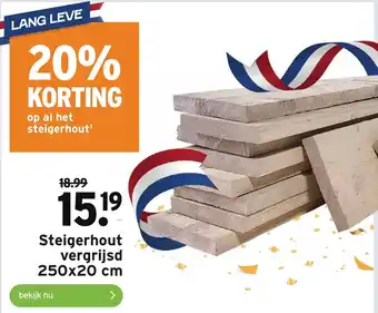 GAMMA Steigerhout vergrijsd 250x20 cm aanbieding