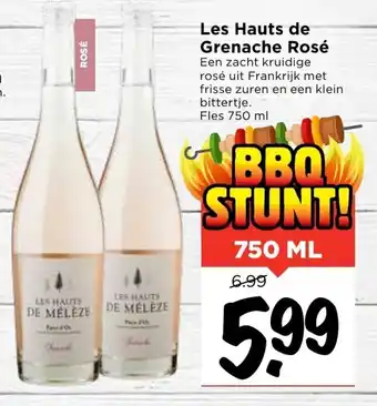 Vomar Voordeelmarkt Les hauts de grenache rose 750ml aanbieding