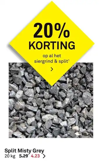 Karwei Split misty grey 20kg aanbieding