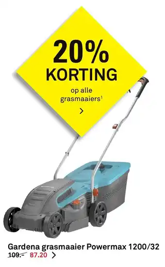 Karwei Gardena grasmaaier powermax 1200/32 aanbieding