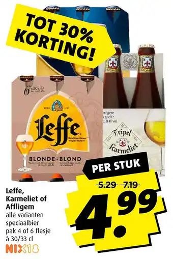 Boni Leffe, Karmeliet of Affligem aanbieding