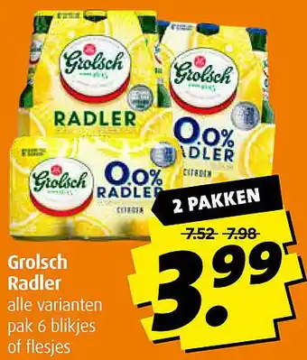 Boni Grolsch Radler aanbieding