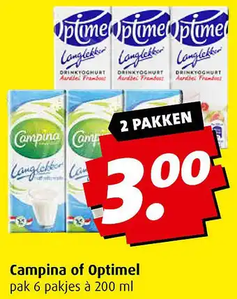 Boni Campina of Optimel aanbieding