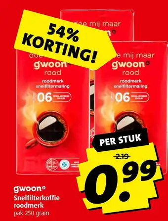 Boni Snelfilterkoffie roodmerk aanbieding