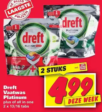 Nettorama Dreft Vaatwas Platinum aanbieding